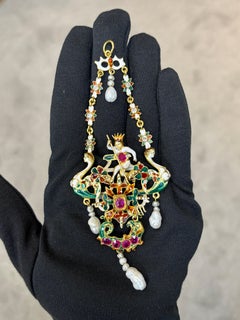 Renaissance Revival Multi Gem Enamel Pendant