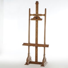 Caballete de artista renacentista de roble con base de caballete de volutas estilizadas C1900
