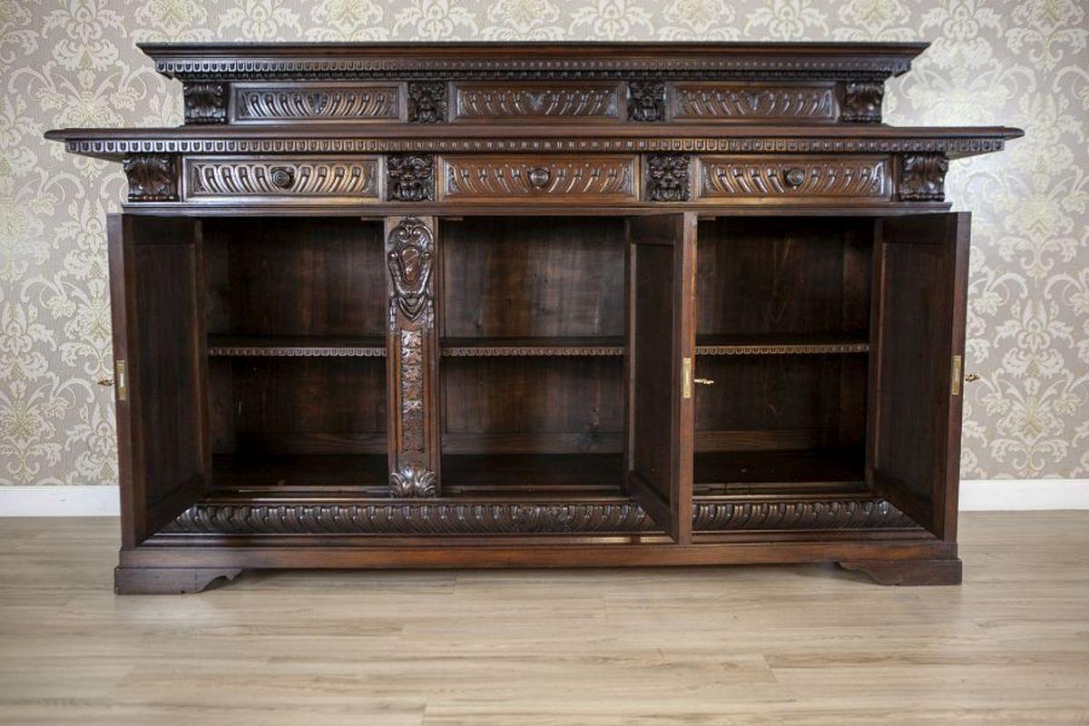 Credenza e credenza in Oak di fine Ottocento in stile rinascimentale In condizioni buone in vendita a Opole, PL