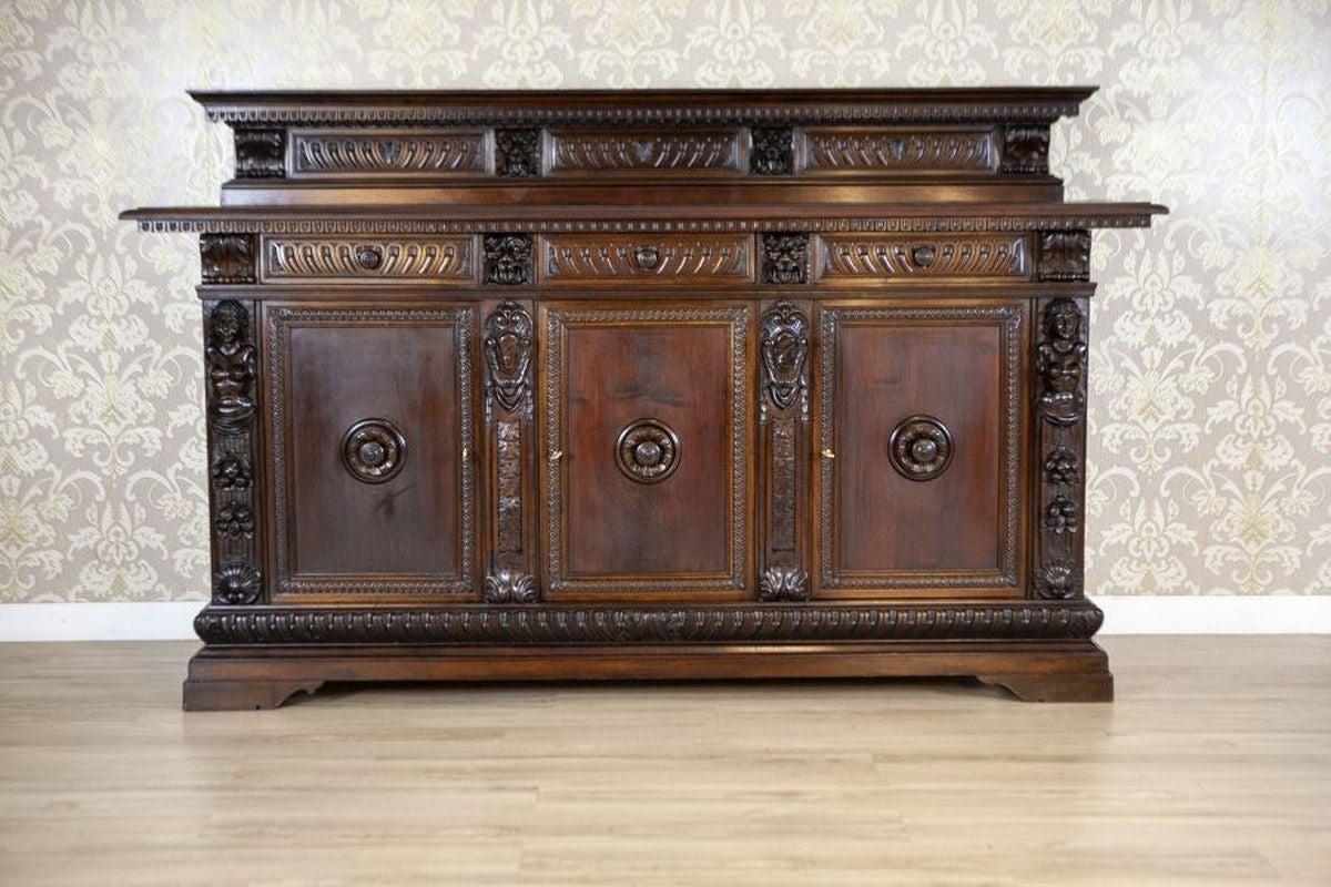 Anrichte/ Sideboard aus Eichenholz im Renaissance-Revival-Stil aus dem späten 19. Jahrhundert