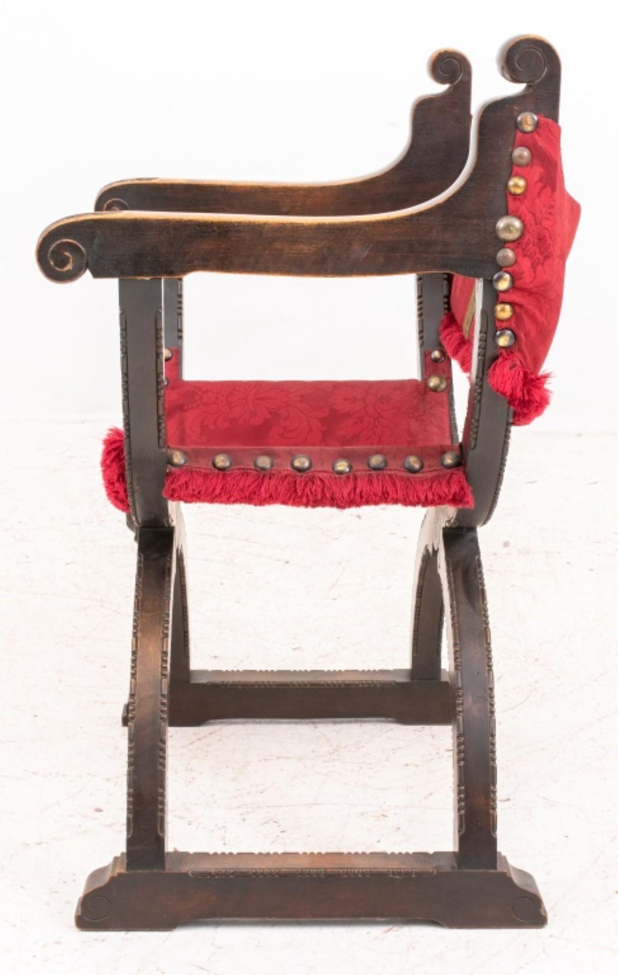 Renaissance Revival Savonarola Chair In Good Condition In Astoria, NY