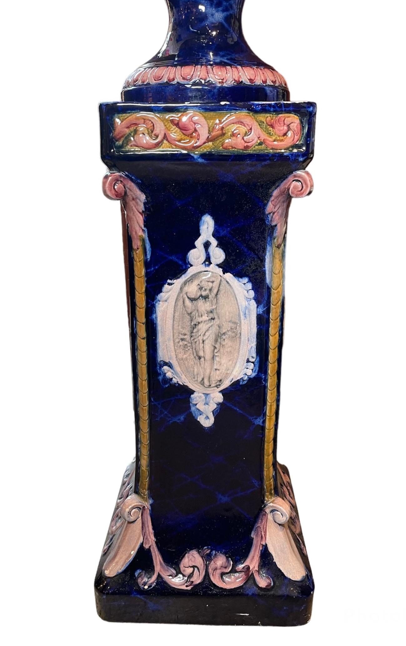 Renaissance Revival Set Of Amphora And Pedestal  For Sale 5