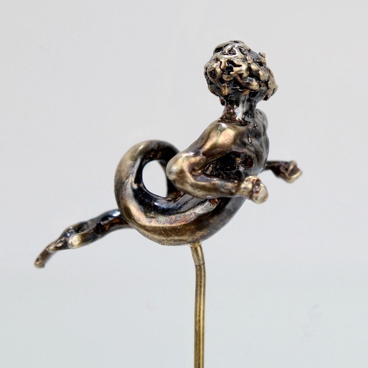 Neorenaissance-Revival-Stil Figural Gold Neptune oder Merman Stick Pin im Angebot 8