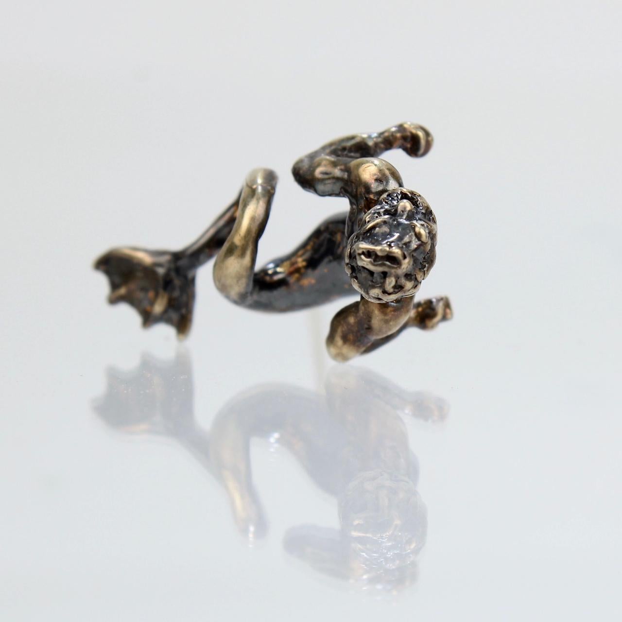 Neorenaissance-Revival-Stil Figural Gold Neptune oder Merman Stick Pin im Angebot 10