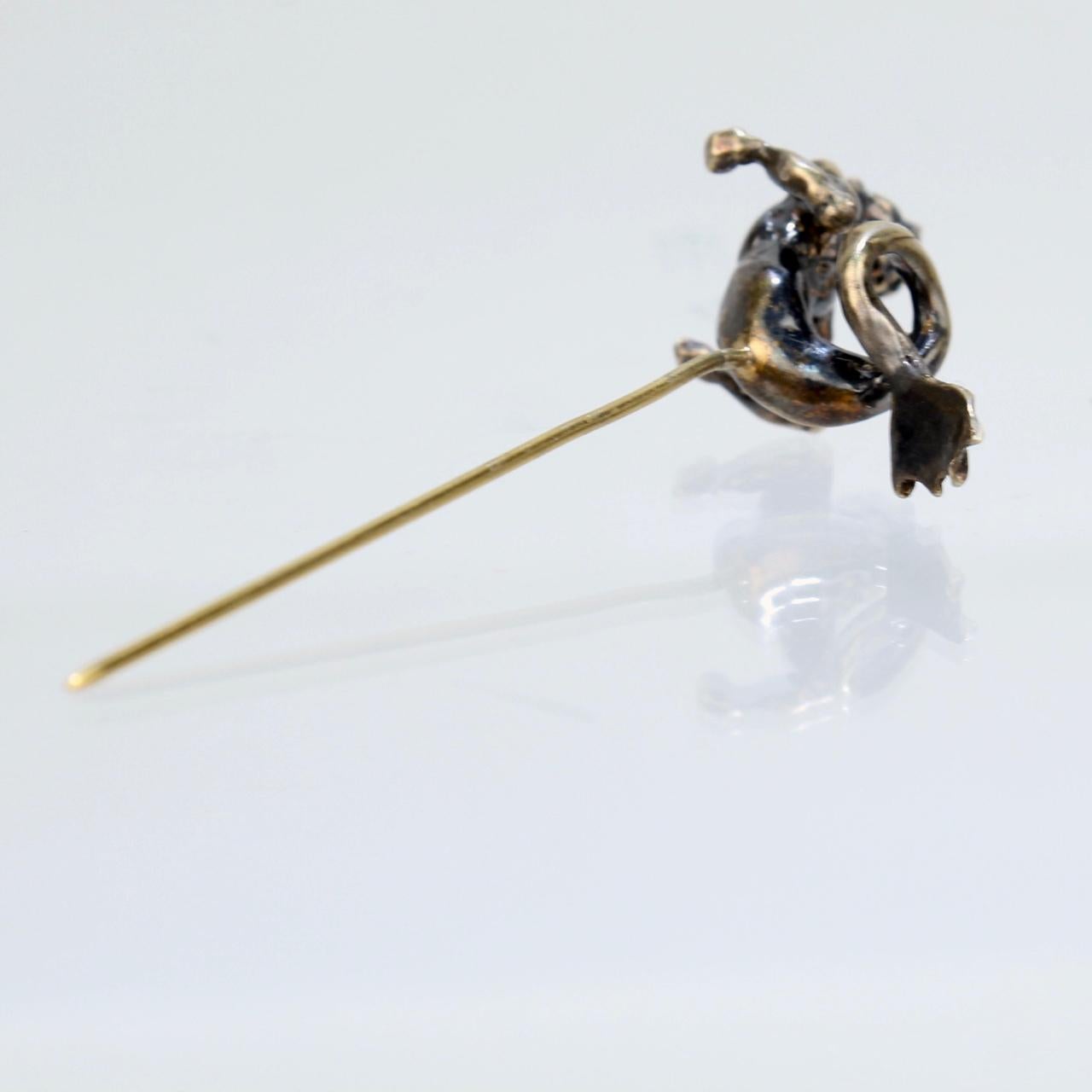 Neorenaissance-Revival-Stil Figural Gold Neptune oder Merman Stick Pin im Angebot 12