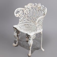 Renaissance Revival Style Figural Jenny Lind Cast Aluminum Garden Chair