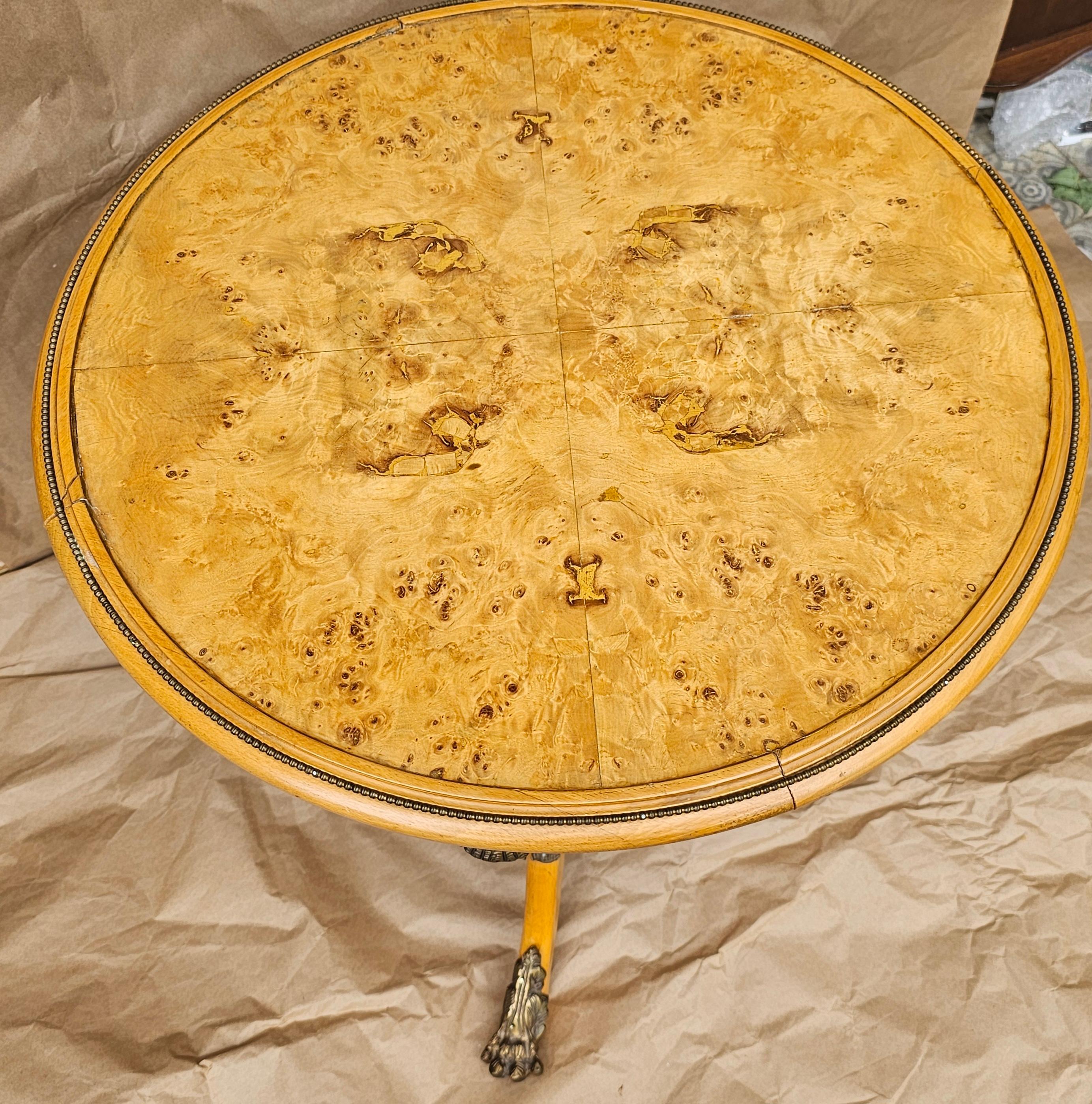 Renaissance Revival Style Ormolu Mounted Burlwood Table For Sale 4