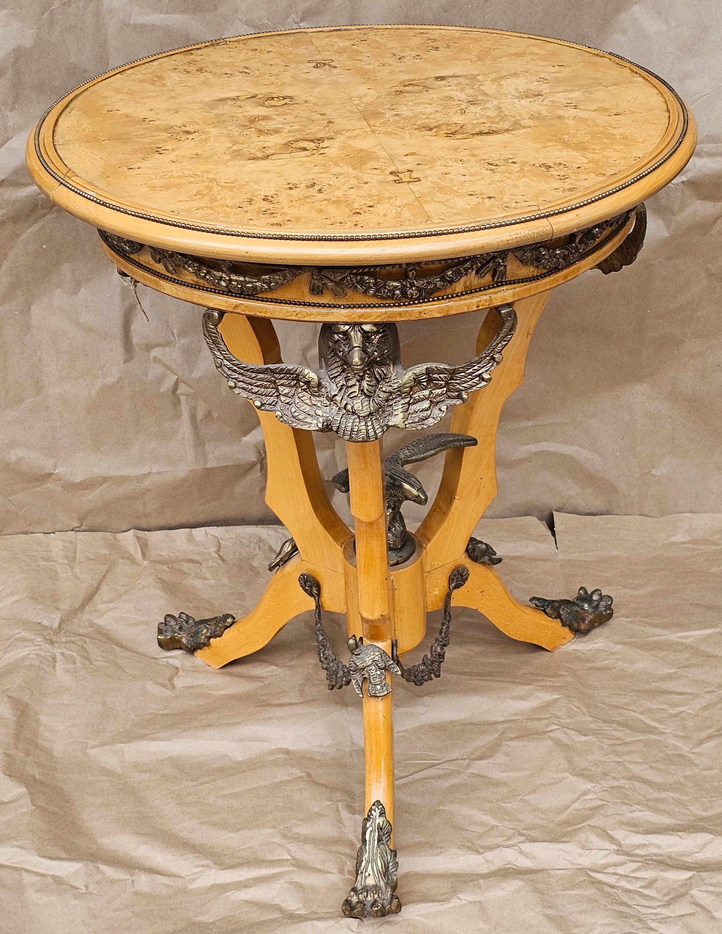 Unknown Renaissance Revival Style Ormolu Mounted Burlwood Table For Sale