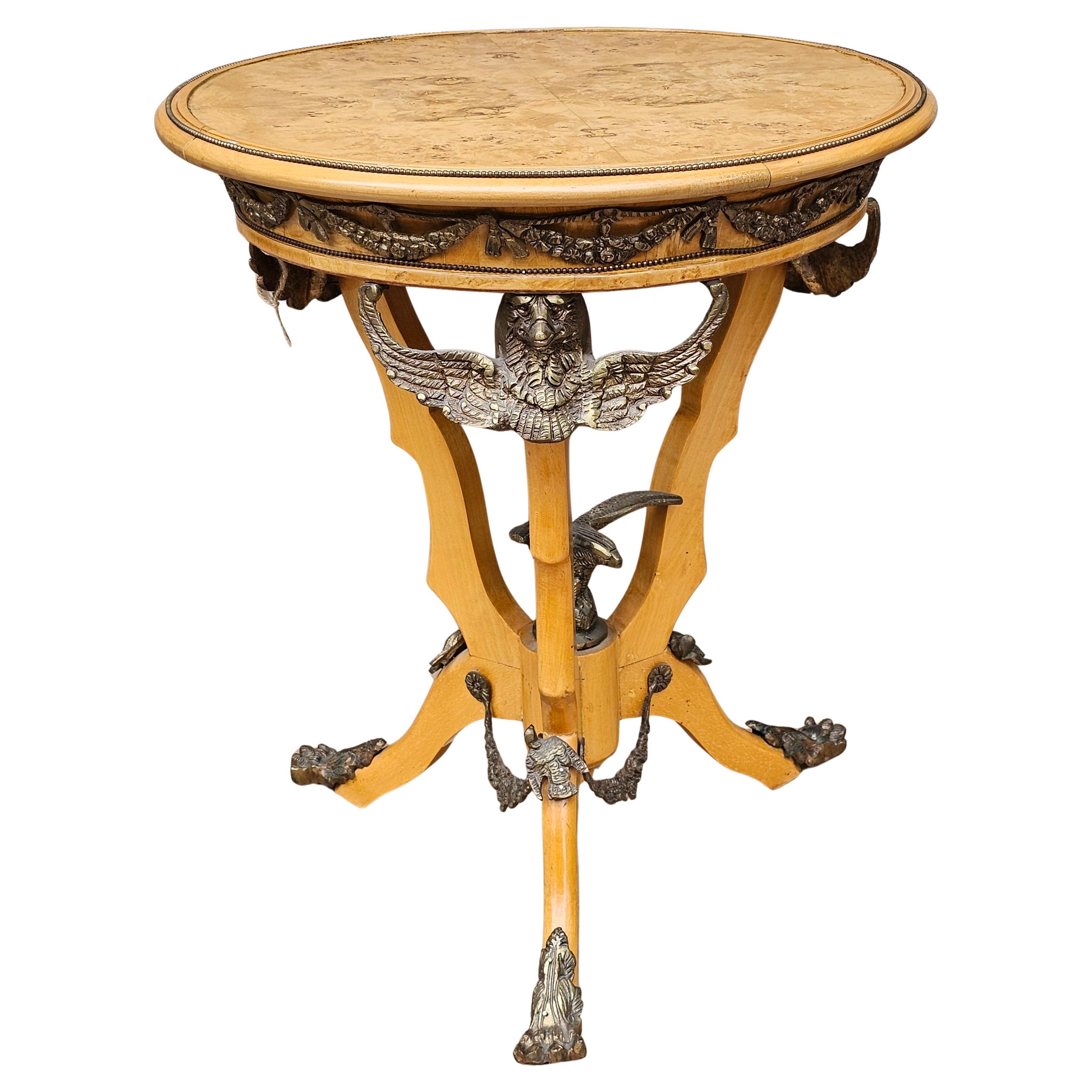 Renaissance Revival Style Ormolu Mounted Burlwood Table