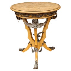Tavolo in legno di radica montato in stile rinascimentale con ormolu