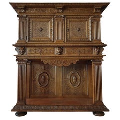 Antique Renaissance Revival Style Palace Credenza / Sideboard, Museum Class