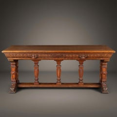 Renaissance Revival Style Partners Foyer Table Desk in Walnut