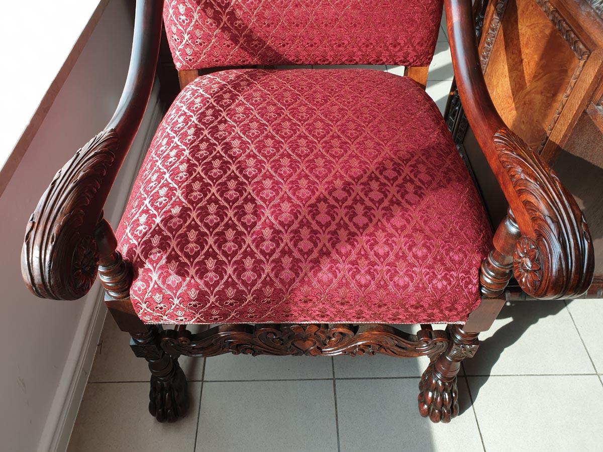 20th Century Renaissance Revival Style Solid Wood Armchair, Throne, circa 1920 For Sale