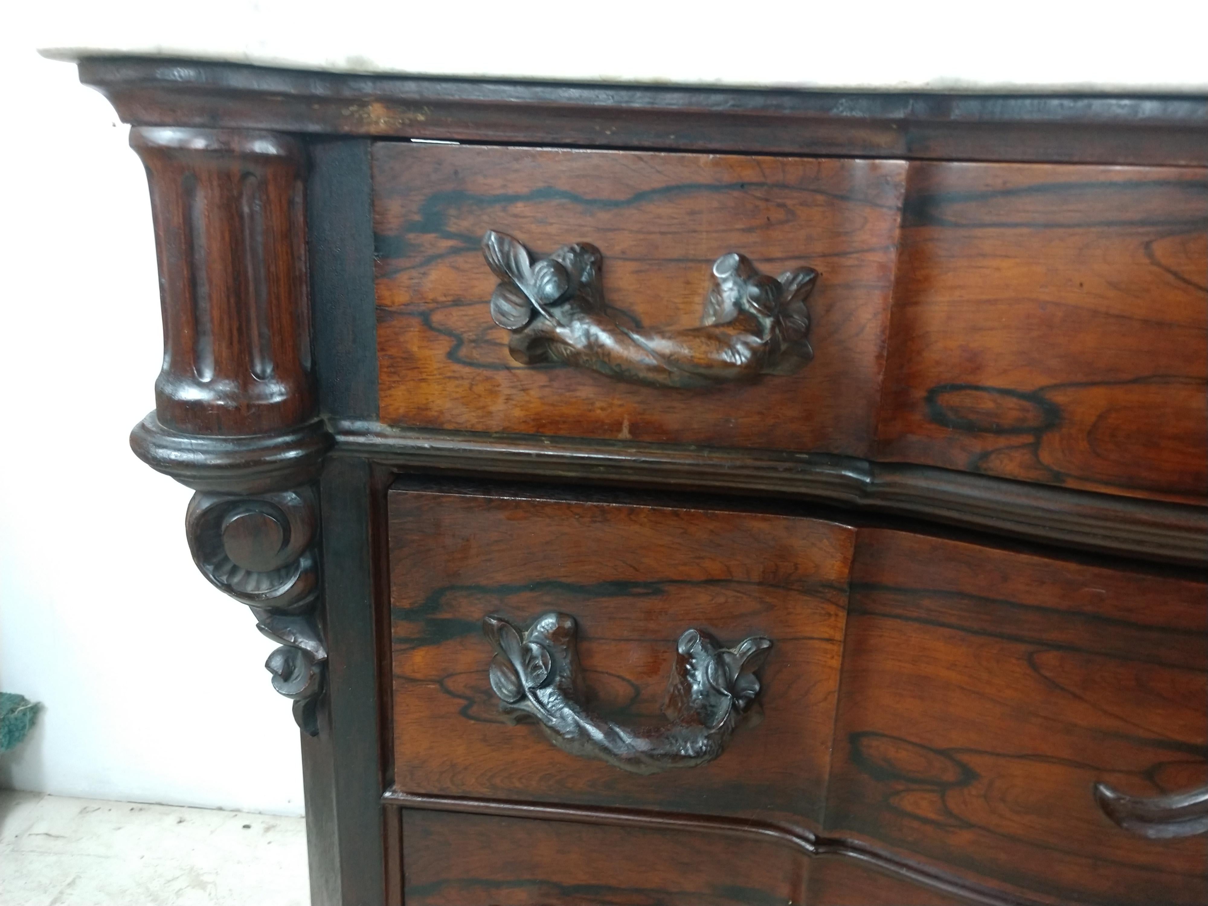 Renaissance Revival Victorian Rosewood 4 Drawer Dresser, C1870 1