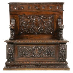 Renaissance Revival Walnut Bench