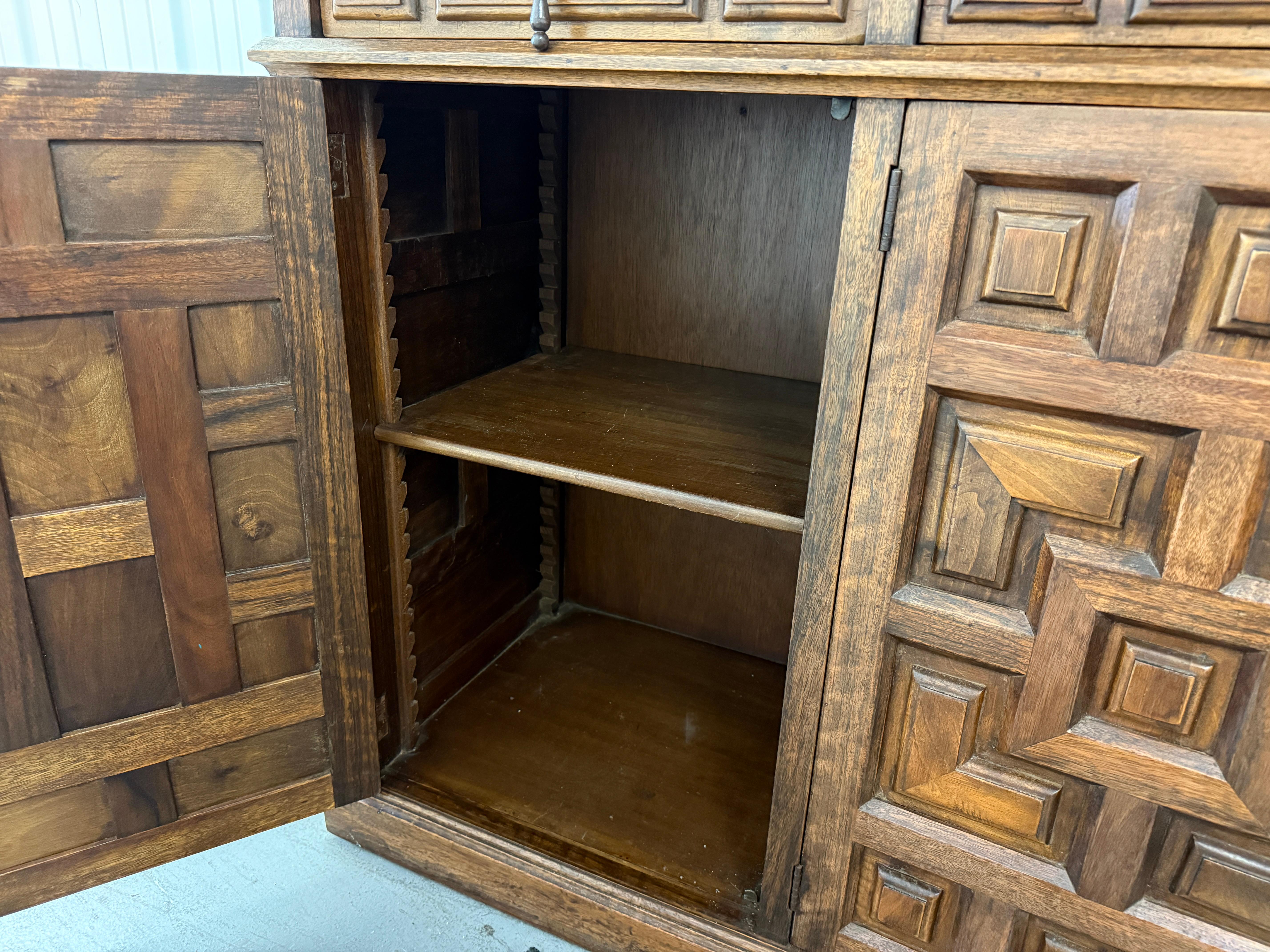 Renaissance Revival Walnut Sideboard with Geometric Panels, 19th Century For Sale 3