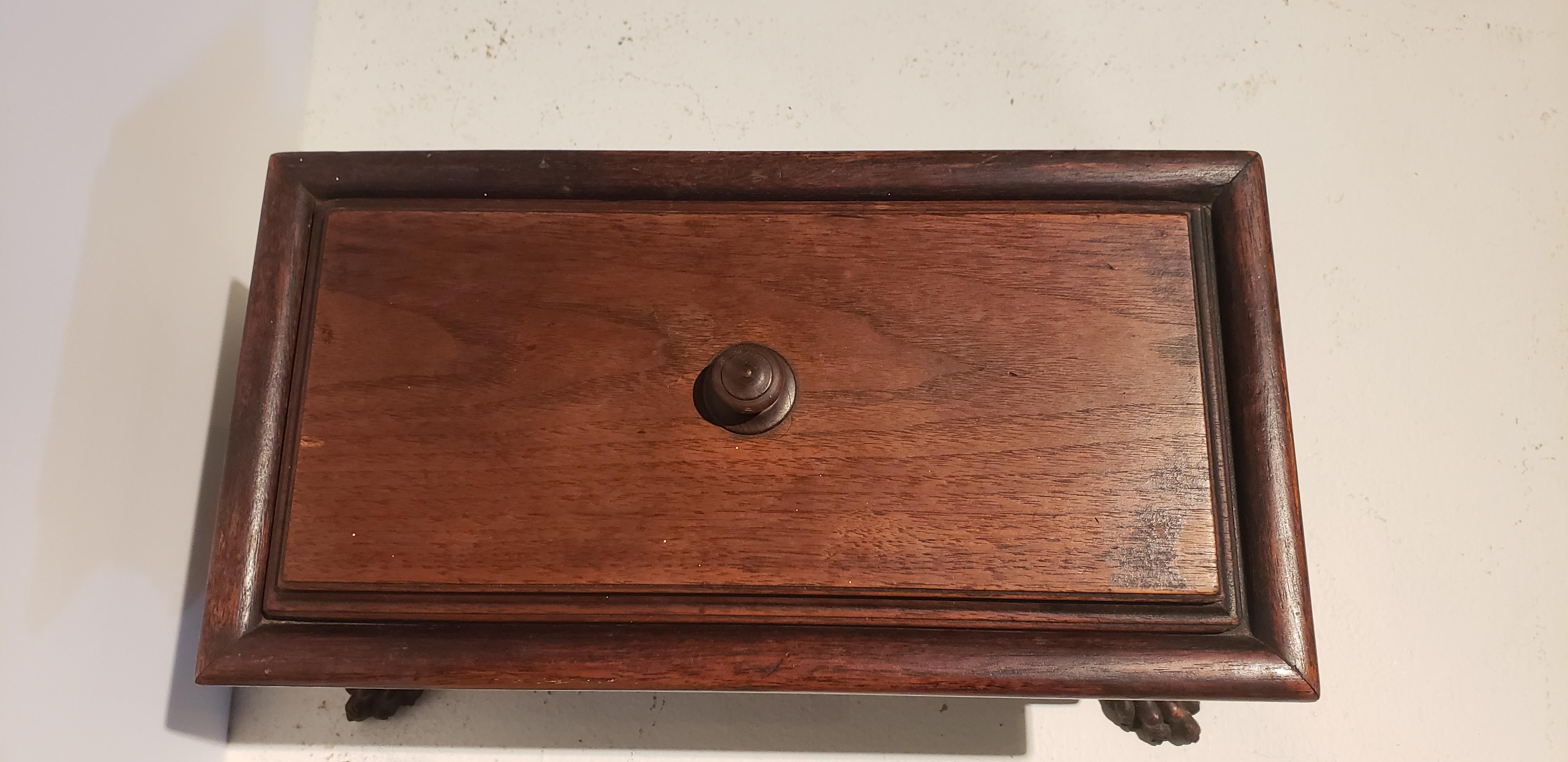 Renaissance Revival Wooden Desk Top or Jewelry Box in Walnut 3