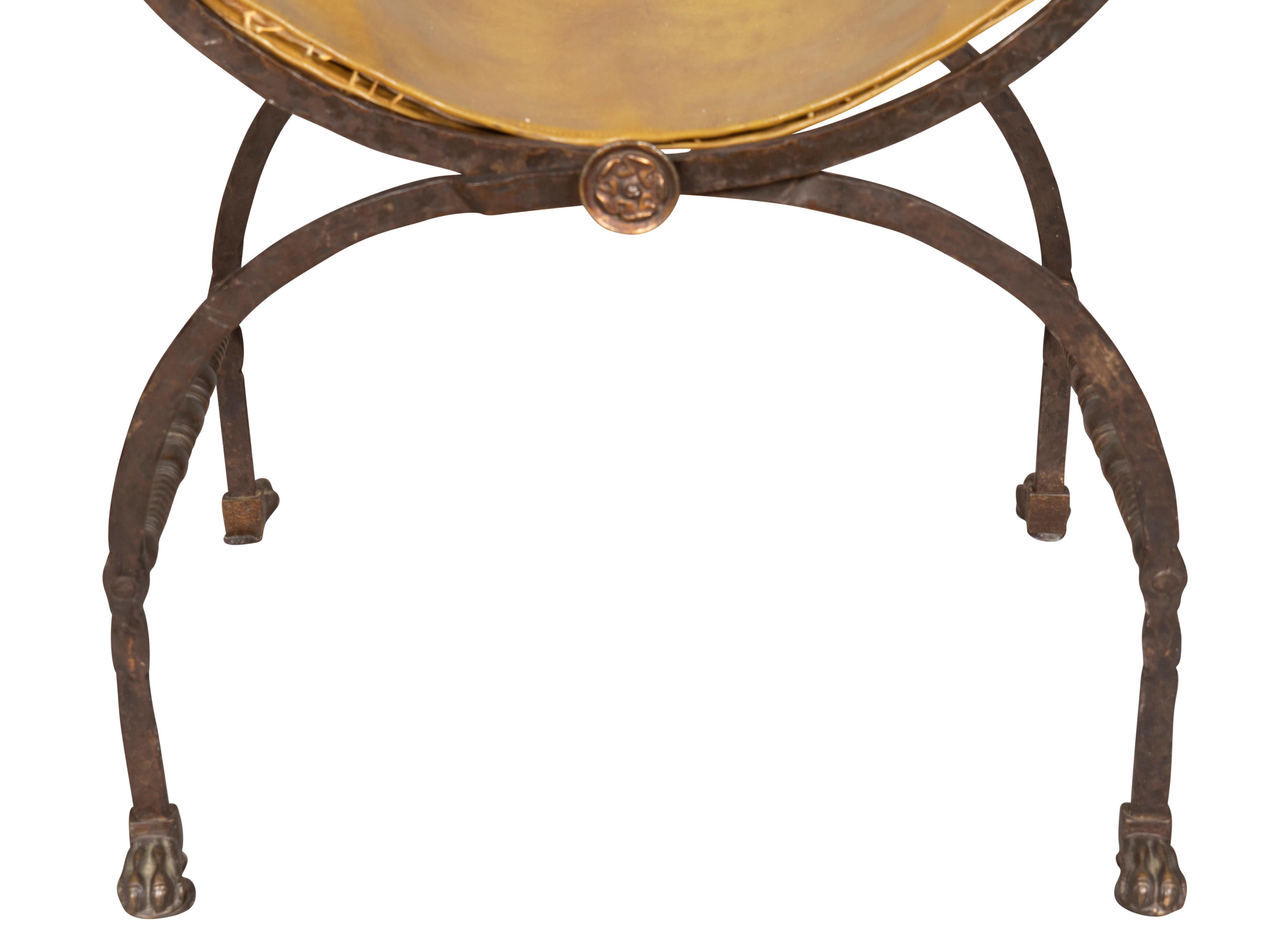 Renaissance-Revival-Stuhl aus Schmiedeeisen und Bronze Dante im Angebot 3