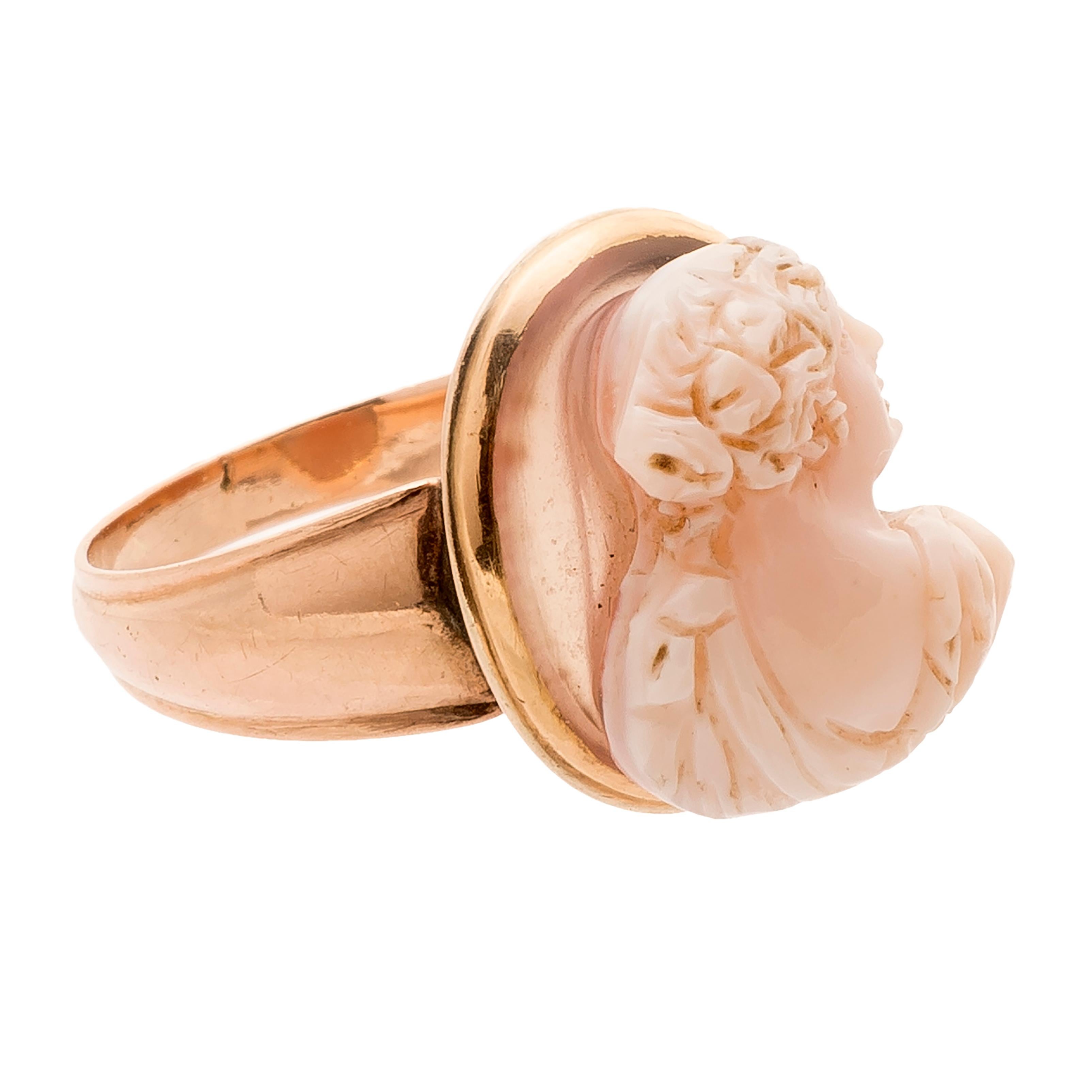 rose gold cameo ring