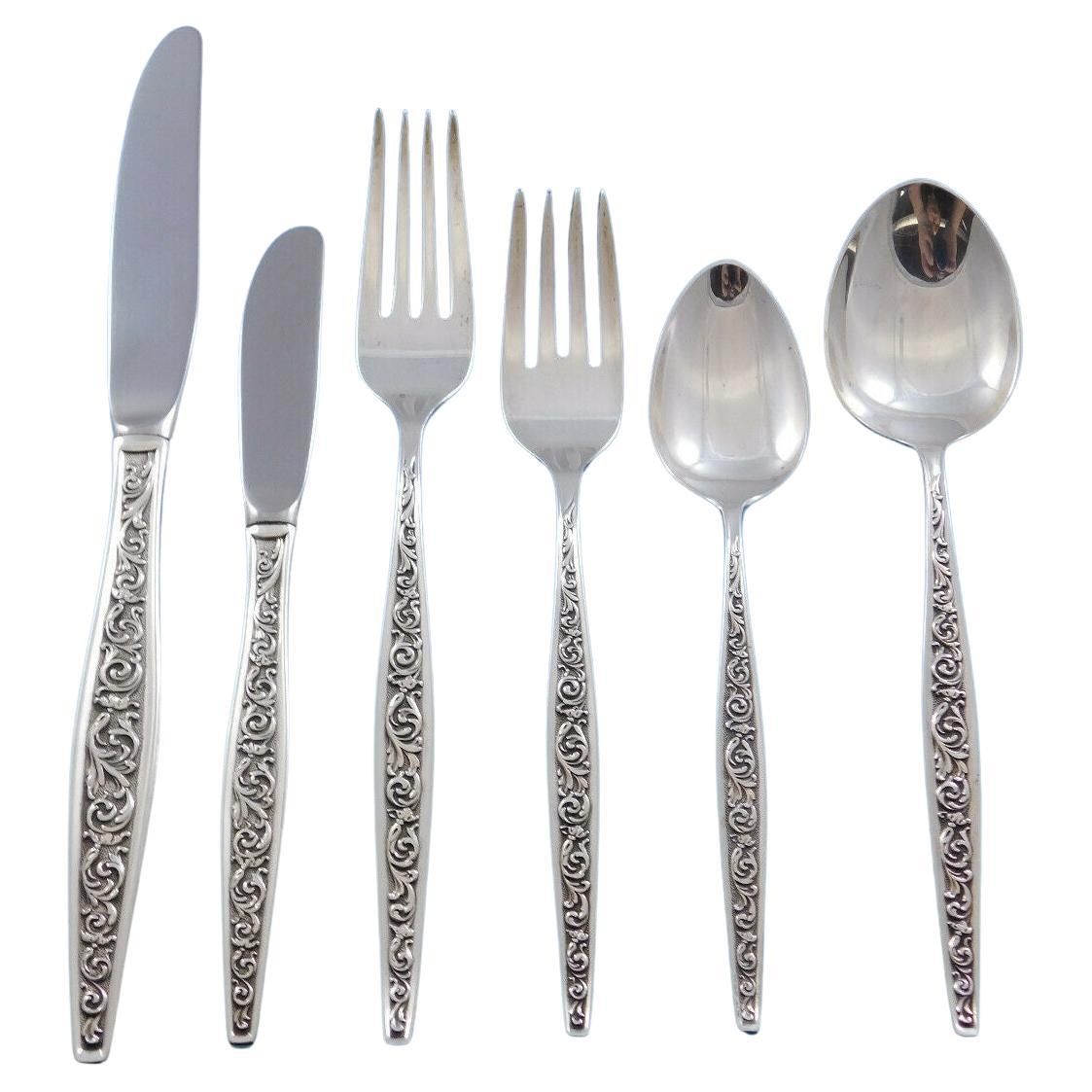 Renaissance Scroll by Reed and Barton Sterling Silver Flatware Set 54 Pieces