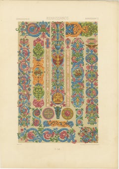 Pergaminos y Grotescos Renacentistas - Bordes Decorativos, Bestias Míticas, 1869