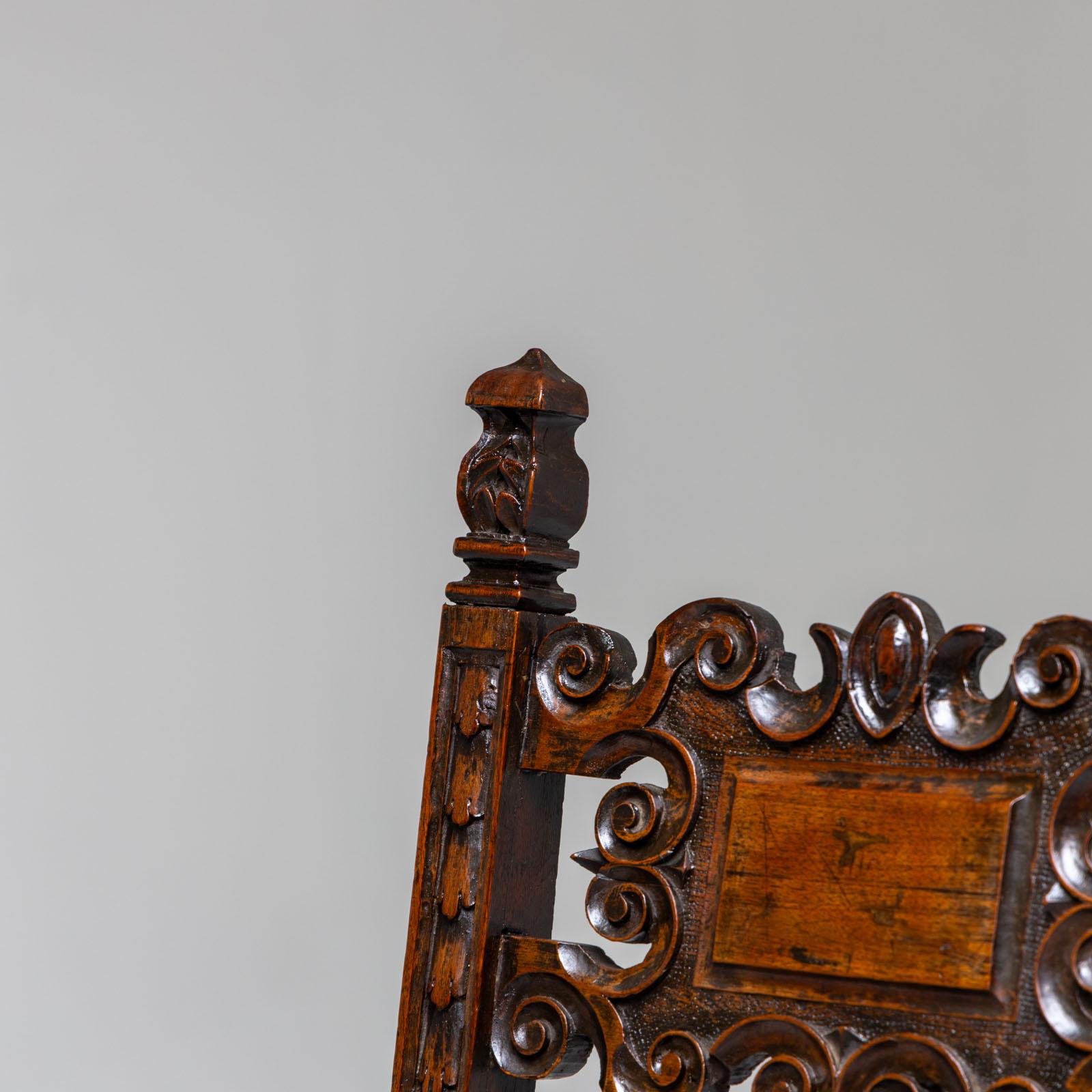 Italian Renaissance Side Chair, Italy 17th Century For Sale