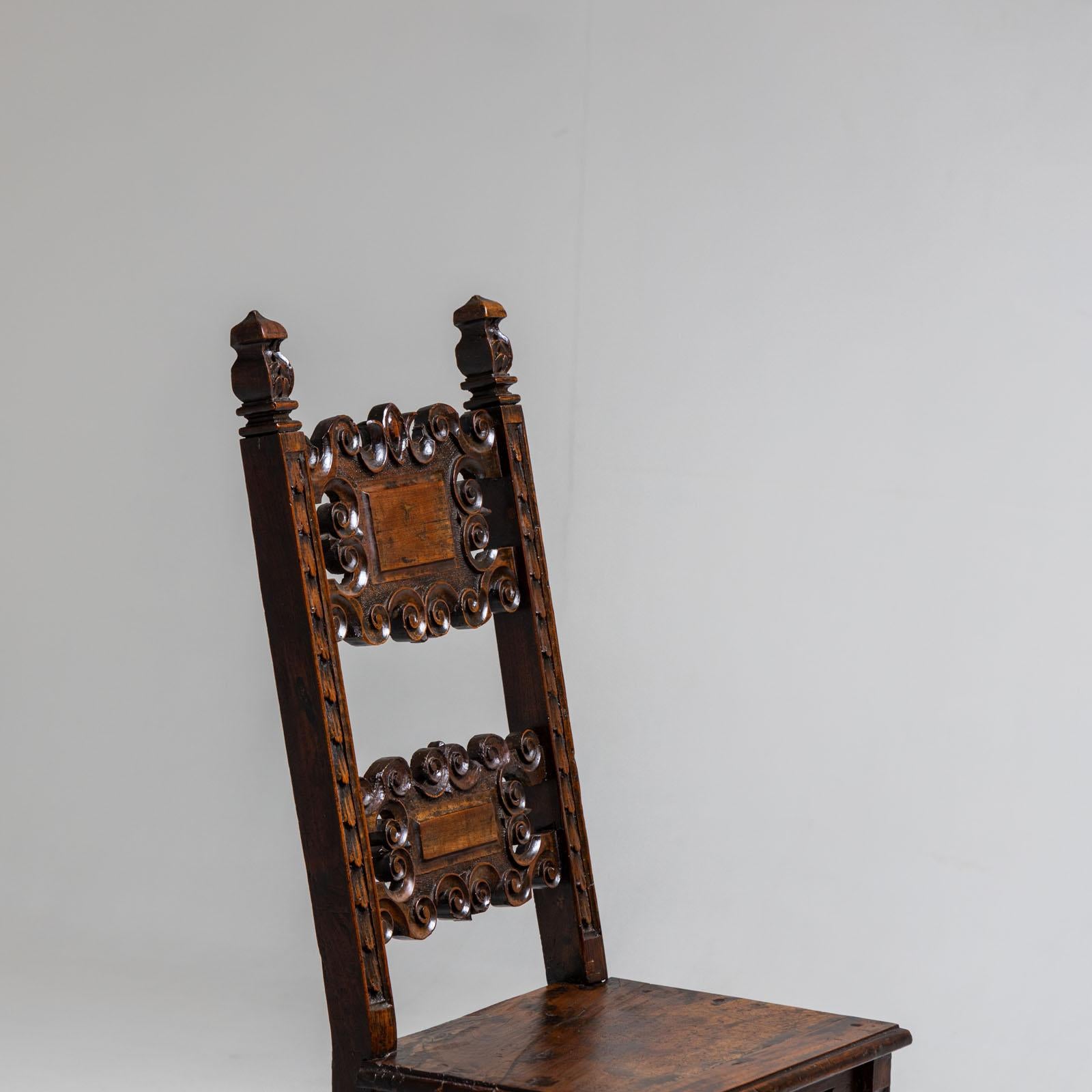 Renaissance Side Chair, Italy 17th Century In Good Condition For Sale In Greding, DE