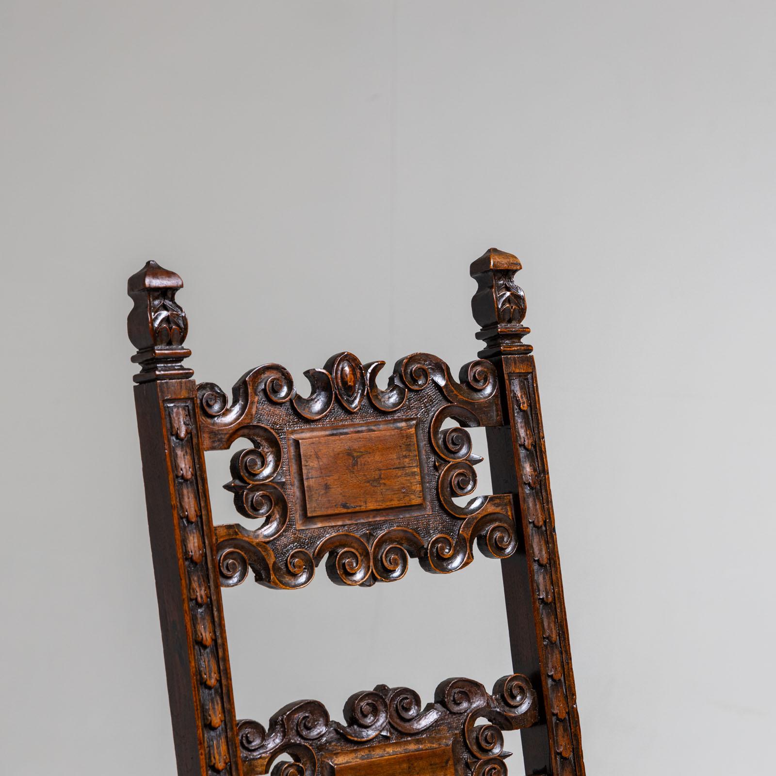18th Century and Earlier Renaissance Side Chair, Italy 17th Century For Sale