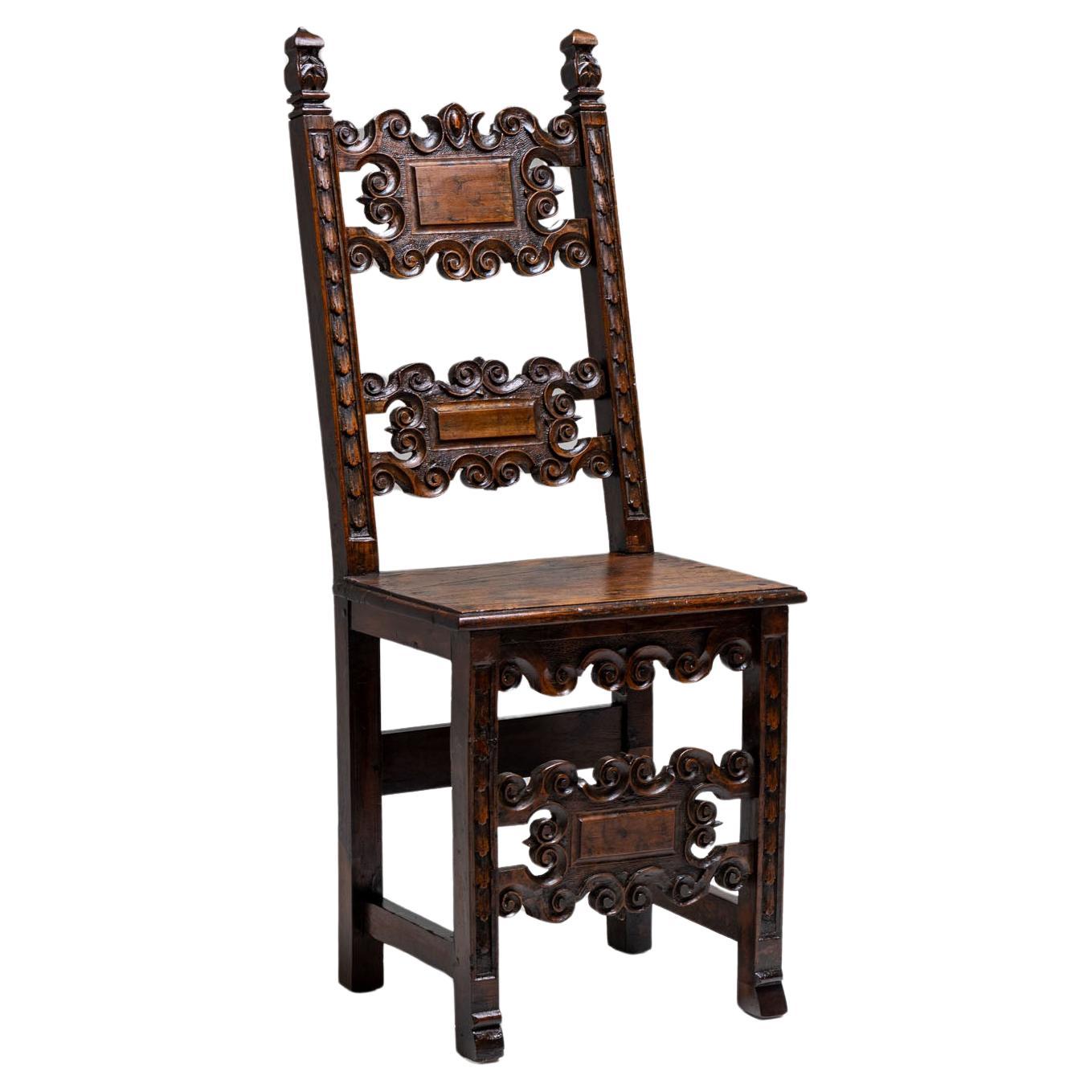 Chaise d'appoint Renaissance, Italie 17ème siècle en vente