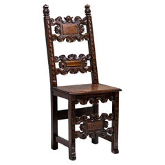 Antique Renaissance Side Chair, Italy 17th Century