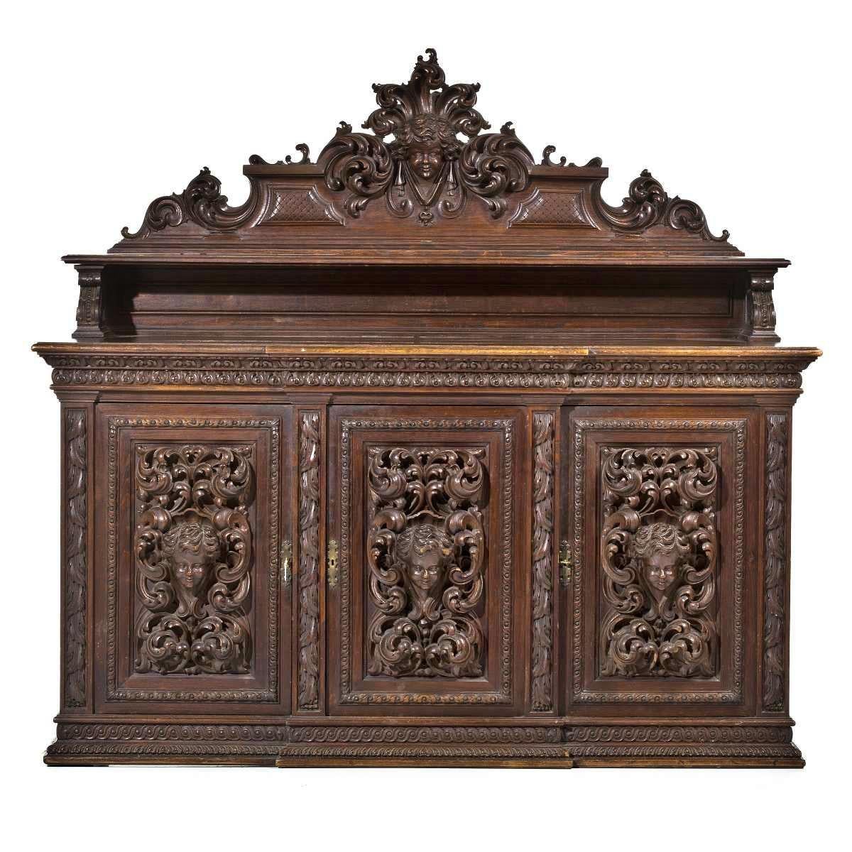 Hand-Crafted Renaissance Sideboard Style, End of the 19th Century For Sale