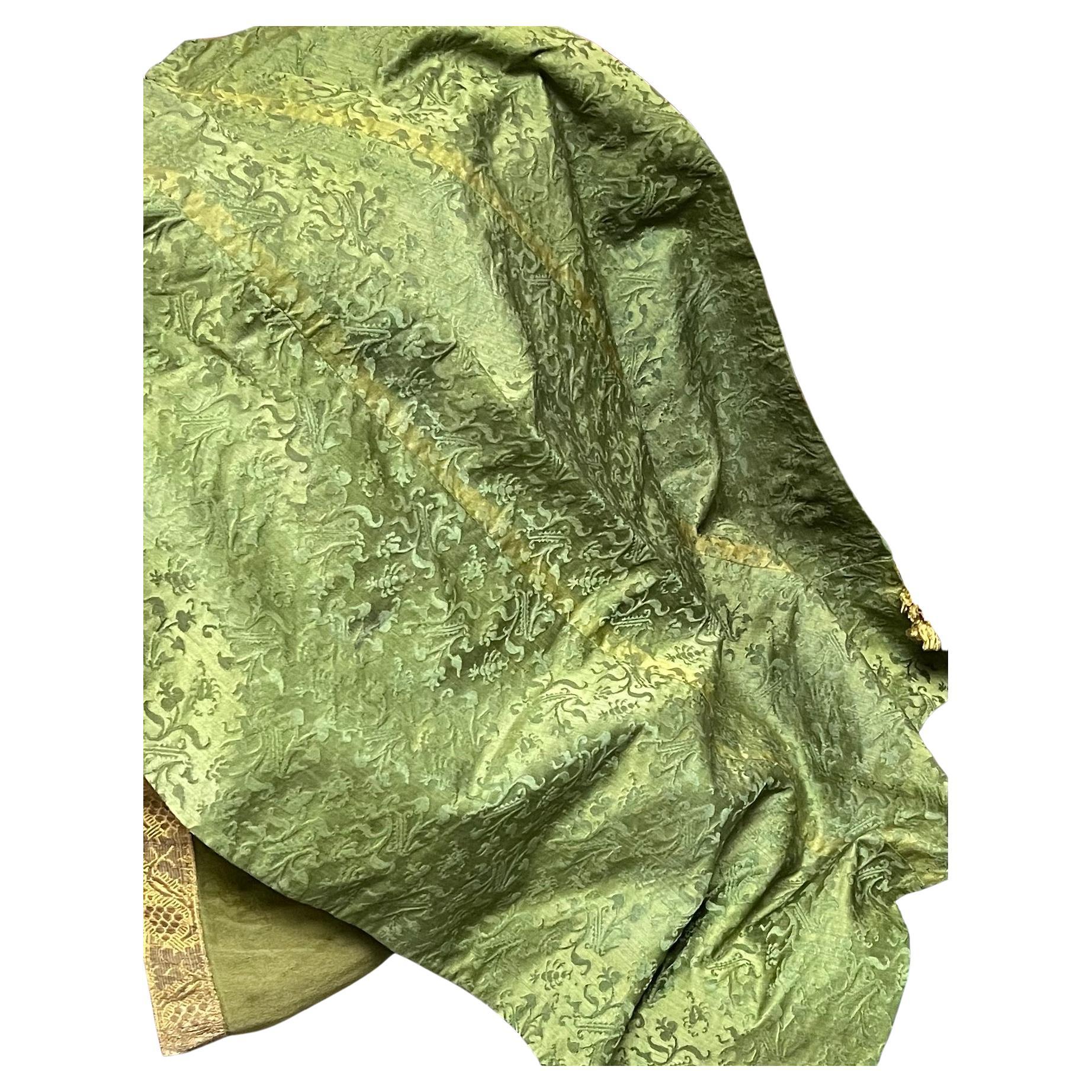 Renaissance Silk Damask Circa 1600 Insects Pomegranates