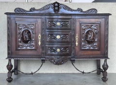 Renaissance Spanish Buffet with Two Doors, Three Drawers