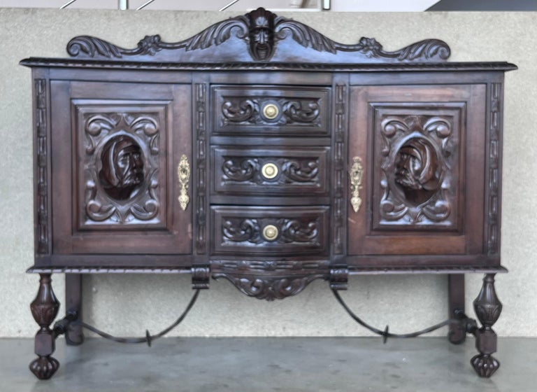Renaissance Spanish Buffet with Two Doors, Three Drawers For Sale at 1stDibs