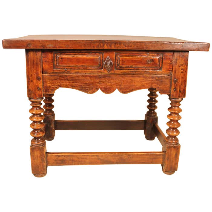 Renaissance Spanish Occassional Table circa 1600 in Walnut For Sale at ...