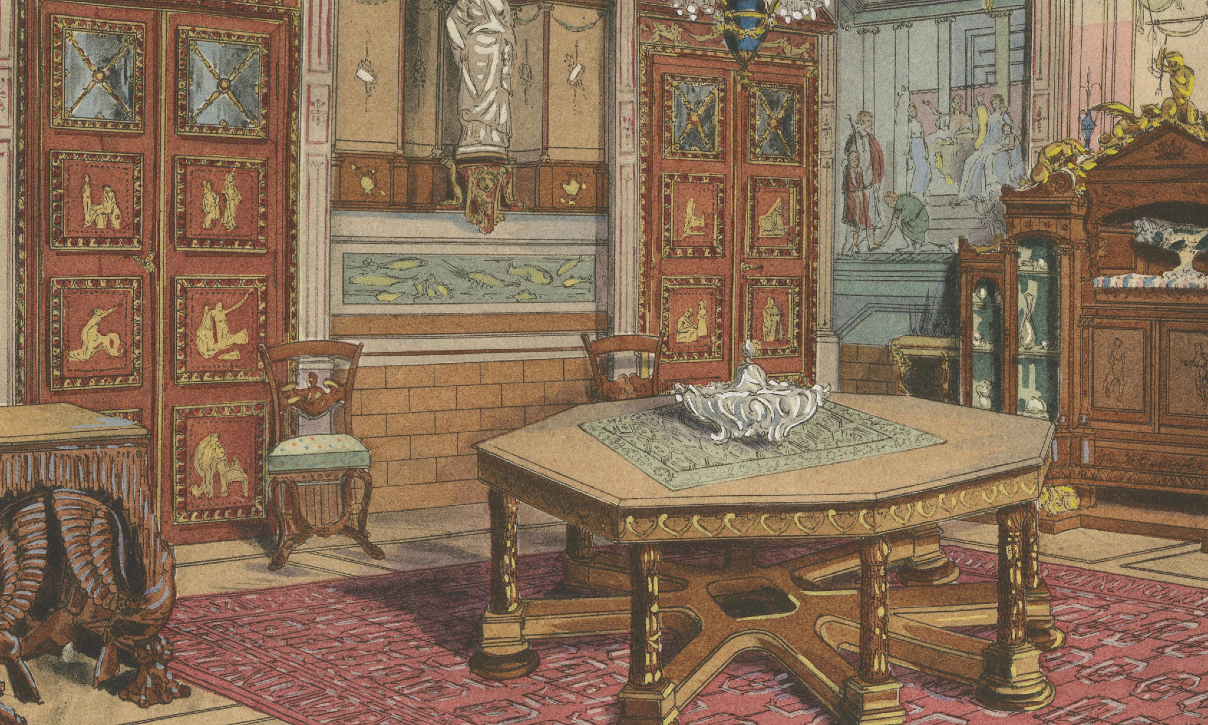 Renaissance Splendour: The Grand Dining Room of Henry d'Allemagne, 1900