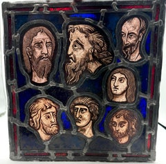 Renaissance Stained Glass Panel, 'Seven Men of Good Reputation'