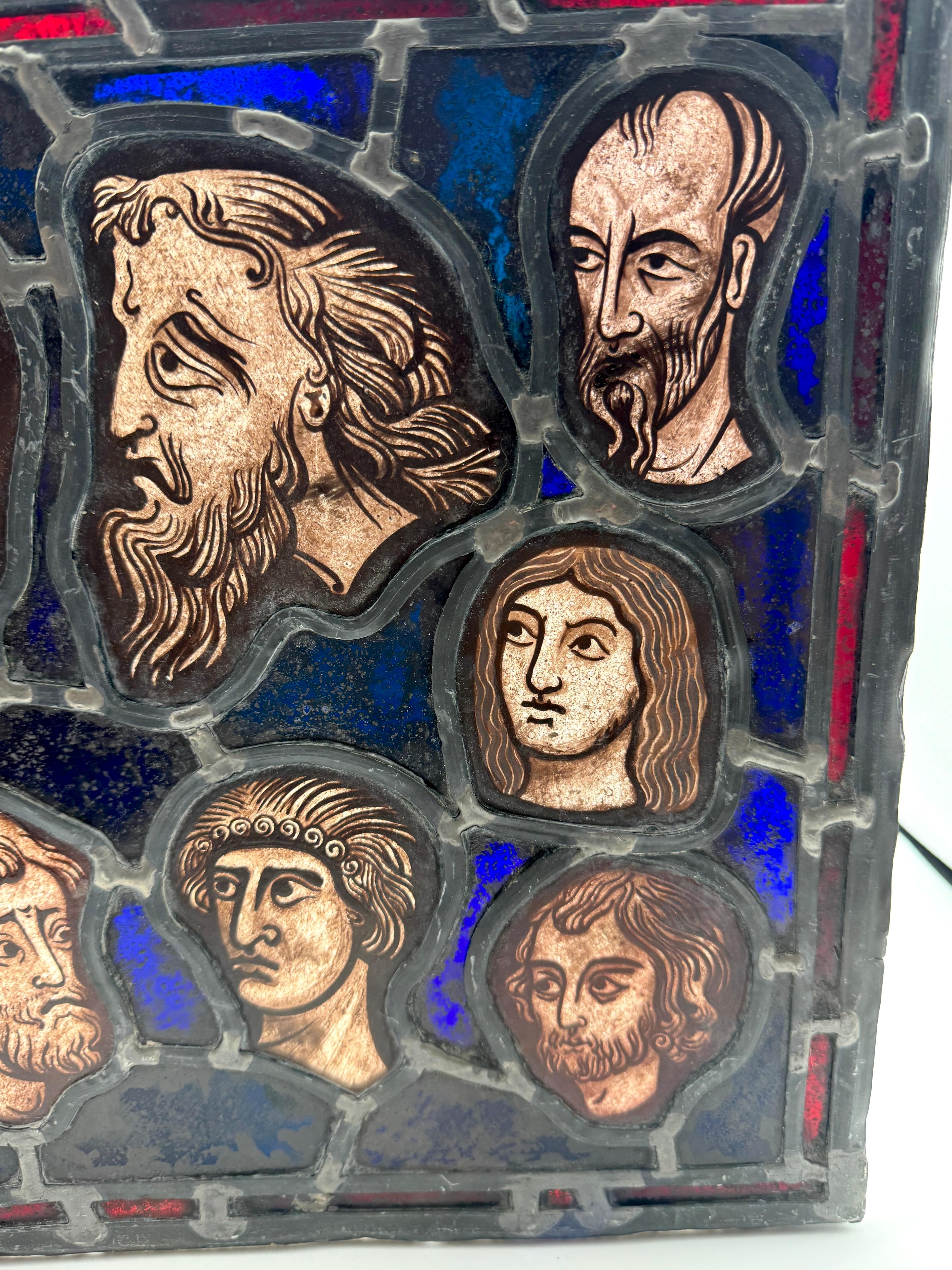 Renaissance-Glasmalerei, 'Sieben Männer von gutem Ruf' (Europäisch) im Angebot