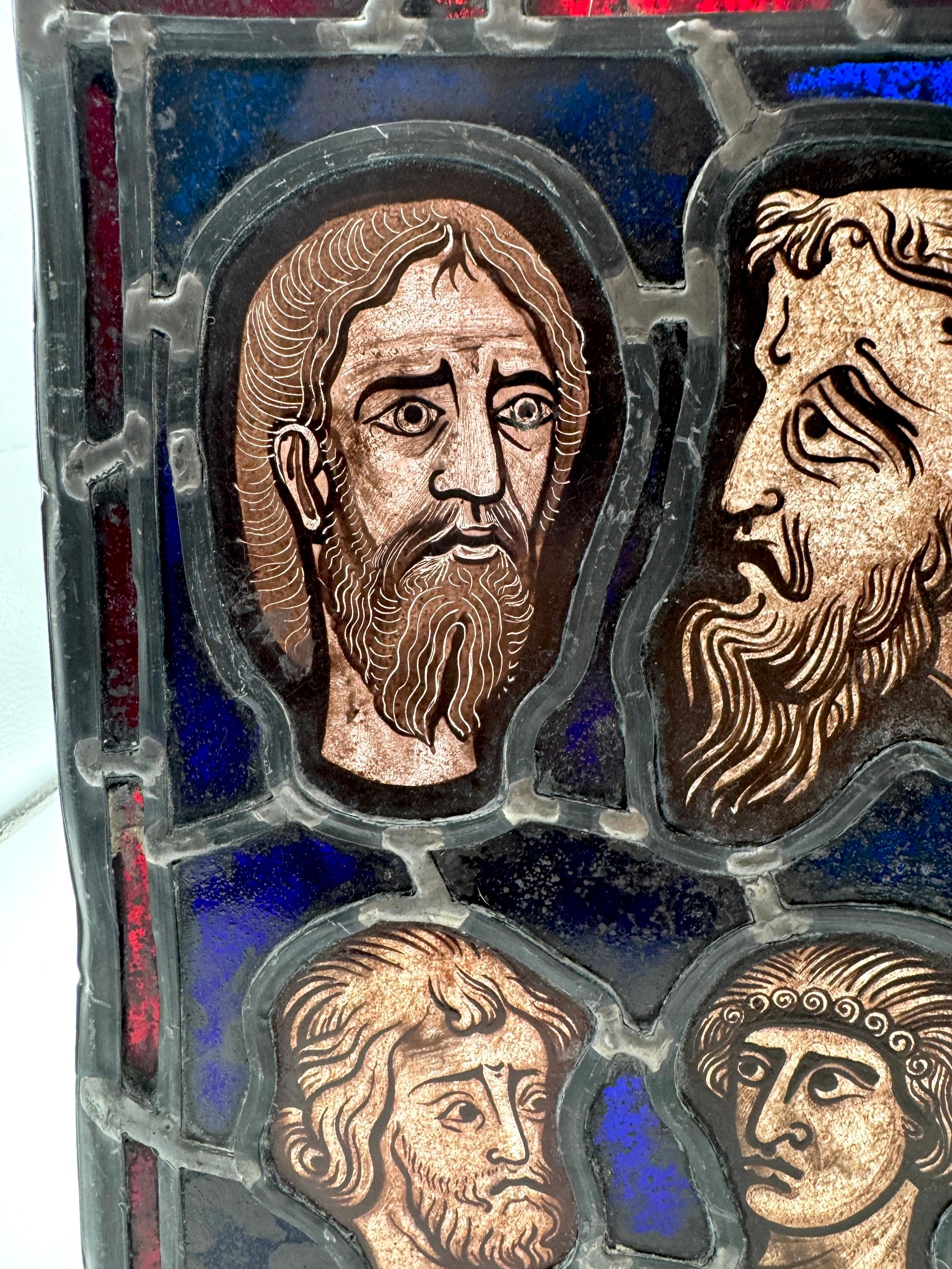 Renaissance-Glasmalerei, 'Sieben Männer von gutem Ruf' (Metall) im Angebot