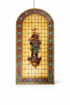 Renaissance Stained Glass Window, Louis XVIII - 19th Century