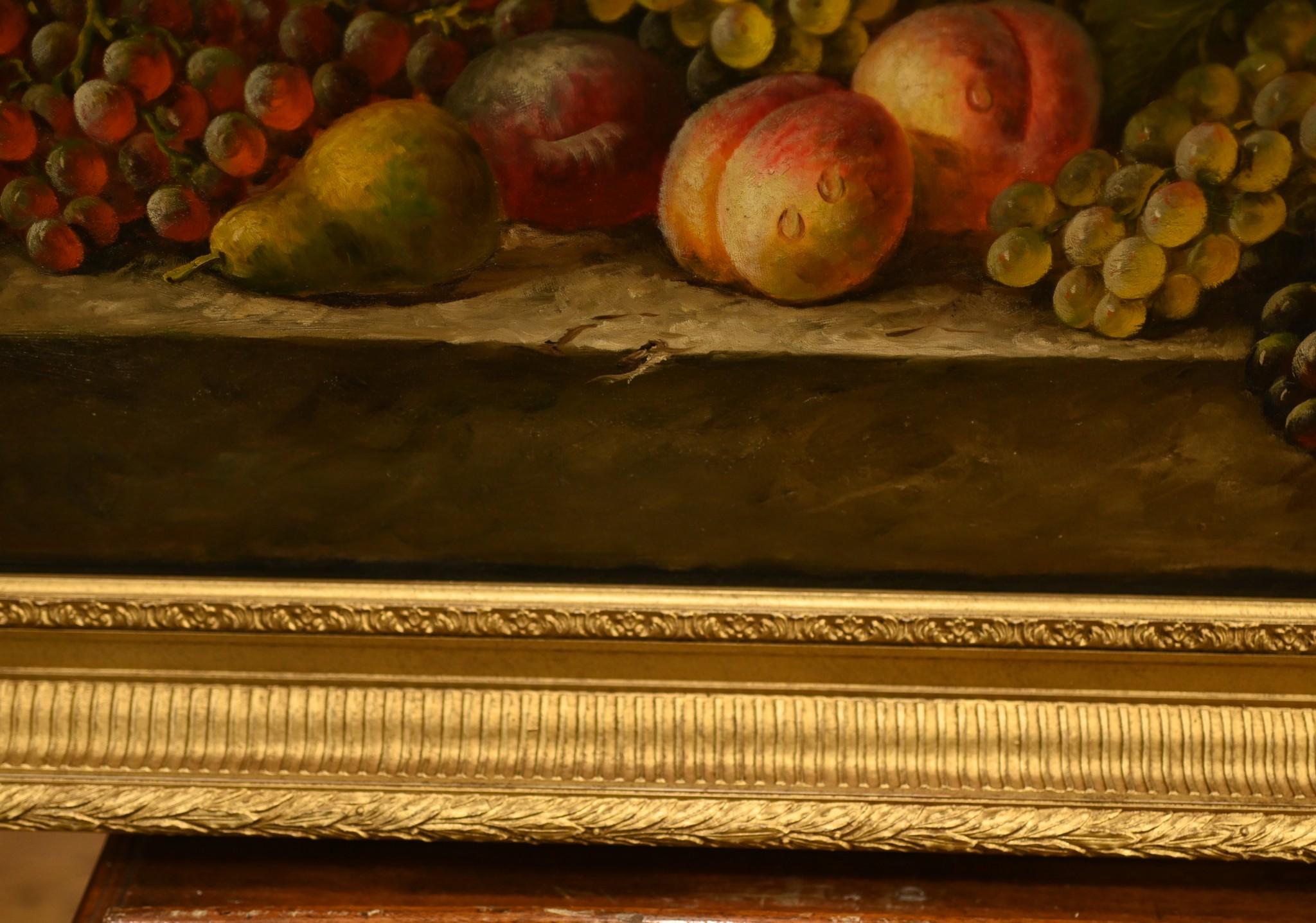 Renaissance Still Life Oil Painting Grape Fruit Italian Art For Sale 6