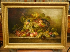 Renaissance-Stillleben, Ölgemälde Trauben- und Obst, Italienische Kunst