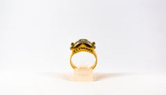 Renaissance Style 0.55 Carat White Diamond Yellow Gold Cocktail Ring