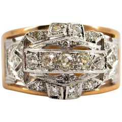 Bague de style Renaissance en or jaune avec diamant blanc de 0,75 carat