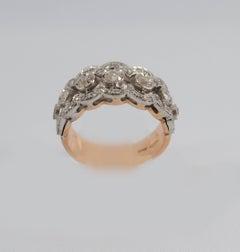 Renaissance Style 0.90 Carat Diamond Yellow Gold Ring