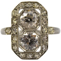 Renaissance Style 1.93 Carat White Diamond White Gold Ring
