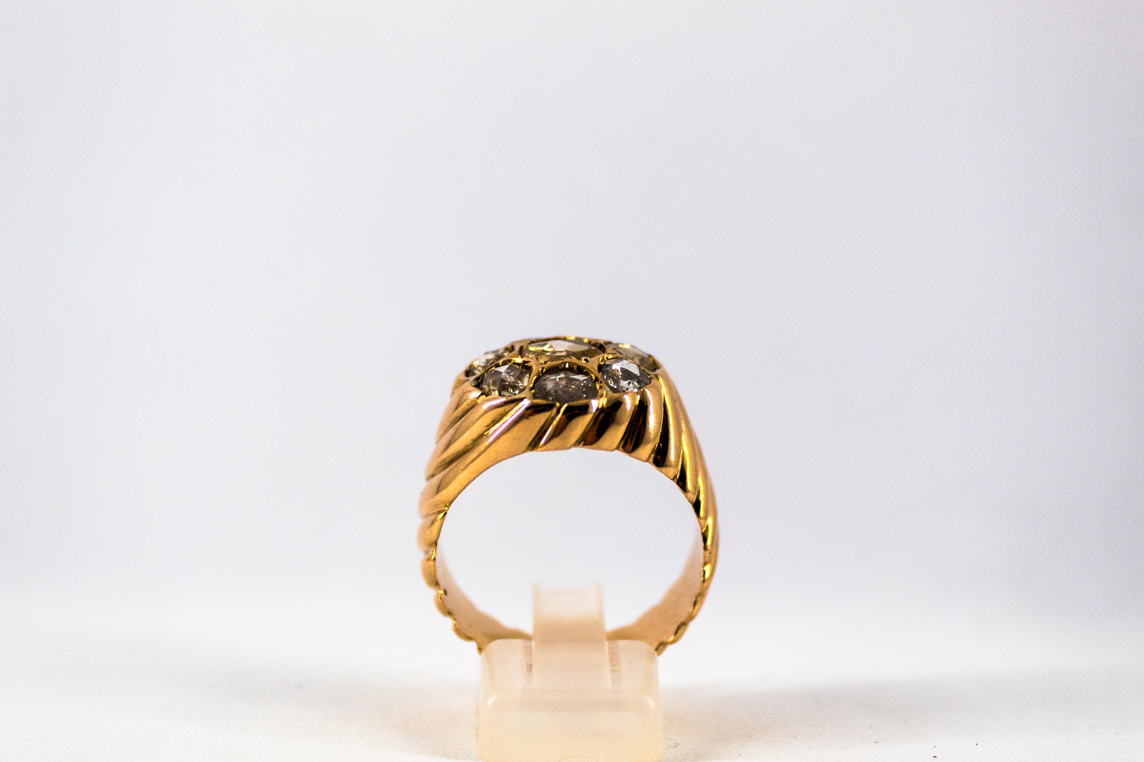 This Ring is made of 14K Yellow Gold.
This Ring has 2.80 Carats of White Rose Cut Diamonds.
Size ITA: 28 USA: 12
We're a workshop so every piece is handmade, customizable and resizable.