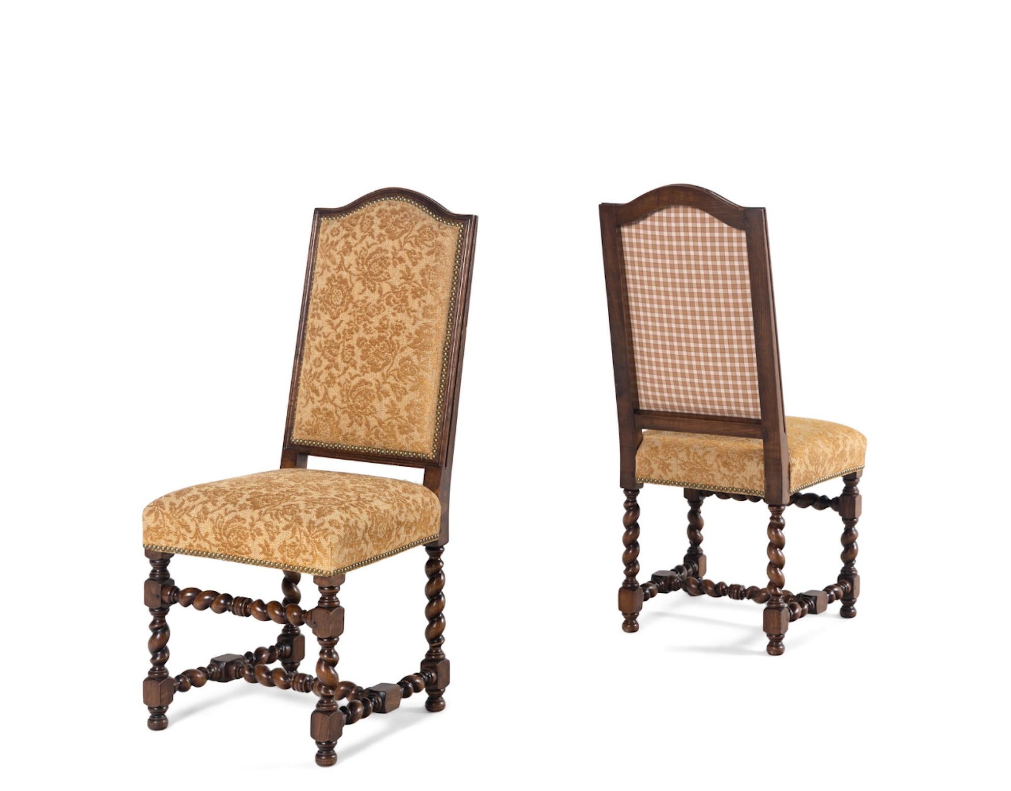 Eight Renaissance Style Brocade Dining Chairs, Great color and very comfortable.
20th Century
Height 43 x width 19 x depth 18 inches.