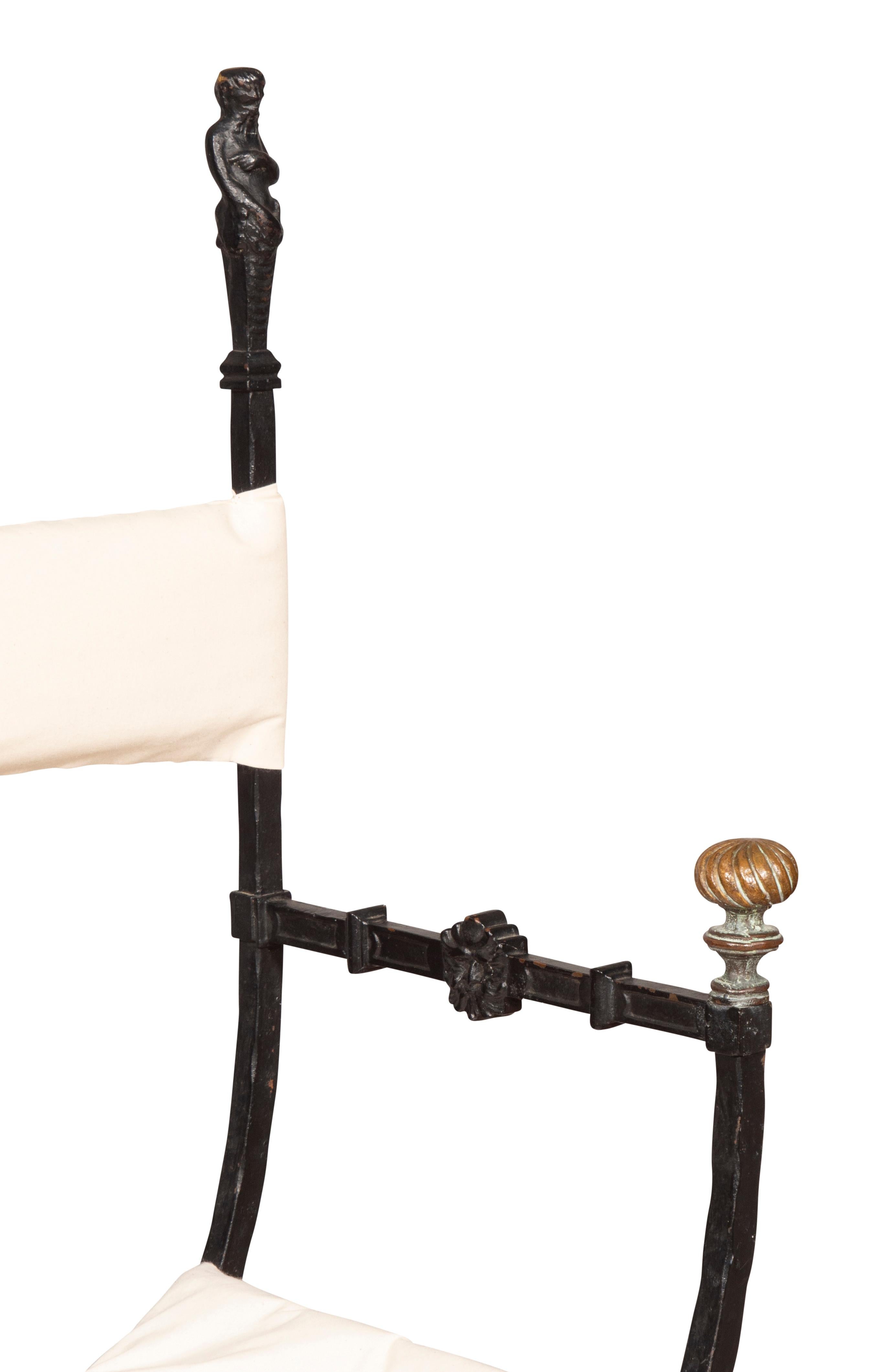 Sessel aus Bronze und Schmiedeeisen im Renaissance-Stil im Angebot 4