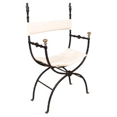 Renaissance Style Bronze And Wrought Iron Armchair